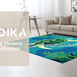 Ultra Soft Area Rug, Non Slip, Stain Resistant, Washable Area Rugs for Living Room, Bedroom, Whimsical Beachy Animal Design(Blue)