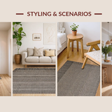 Ultra Soft Area Rug, Non Slip, Stain Resistant, Washable Area Rugs for Living Room, Bedroom, Elegant Scripted Family Welcome(Brown)