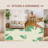 Ultra Soft Area Rug, Non Slip, Stain Resistant, Washable Area Rugs for Living Room, Bedroom, Playful Earth Tones Animal Motif(Green)