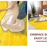 Ultra Soft Area Rug, Non Slip, Stain Resistant, Washable Area Rugs for Living Room, Bedroom, Sophisticated Multi-Tone Abstract Look(Yellow)