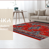Ultra Soft Area Rug, Non Slip, Stain Resistant, Washable Area Rugs for Living Room, Bedroom, Tibetan Tiger Tufted(Red)