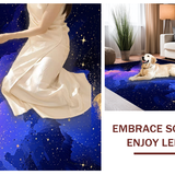 Ultra Soft Area Rug, Non Slip, Stain Resistant, Washable Area Rugs for Living Room, Bedroom, Celestial Nebula Abstract Aesthetic(Blue)
