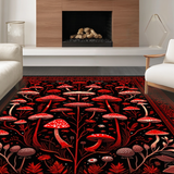 Ultra Soft Area Rug, Non Slip, Stain Resistant, Washable Area Rugs for Living Room, Bedroom, Charming Cozy Witchy Vibes(Red)