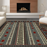 Ultra Soft Area Rug, Non Slip, Stain Resistant, Washable Area Rugs for Living Room, Bedroom, Elegant Black White Trellis Design(Red)