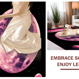 Ultra Soft Area Rug, Non Slip, Stain Resistant, Washable Area Rugs for Living Room, Bedroom, Moon Phase Elegant Textured Design(Purple)