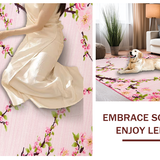 Ultra Soft Area Rug, Non Slip, Stain Resistant, Washable Area Rugs for Living Room, Bedroom, Charming Sakura Floral Motif(Pink)