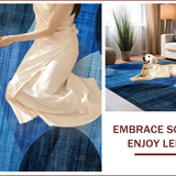 Ultra Soft Area Rug, Non Slip, Stain Resistant, Washable Area Rugs for Living Room, Bedroom, Boho Abstract Non-Slip Bedroom Rug(Blue)