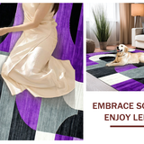 Ultra Soft Area Rug, Non Slip, Stain Resistant, Washable Area Rugs for Living Room, Bedroom, Artistic Color Block Arrangement(Purple)