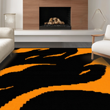 Ultra Soft Area Rug, Non Slip, Stain Resistant, Washable Area Rugs for Living Room, Bedroom, Dynamic Sports Theme Composition(Orange)