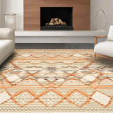 Ultra Soft Area Rug, Non Slip, Stain Resistant, Washable Area Rugs for Living Room, Bedroom, Vibrant Abstract Woven Texture(Orange)