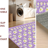 Ultra Soft Area Rug, Non Slip, Stain Resistant, Washable Area Rugs for Living Room, Bedroom, Cute Lavender Blooming Style(Purple)