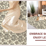 Ultra Soft Area Rug, Non Slip, Stain Resistant, Washable Area Rugs for Living Room, Bedroom, Vintage Damask Bedroom Farmhouse Style Area Carpet(Beige)