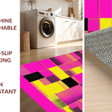 Ultra Soft Area Rug, Non Slip, Stain Resistant, Washable Area Rugs for Living Room, Bedroom, Lively Memphis Inspired Patterns(Pink)