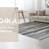 Ultra Soft Area Rug, Non Slip, Stain Resistant, Washable Area Rugs for Living Room, Bedroom, Black White Stripe Floor Rug(Black)