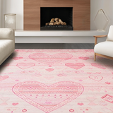 Ultra Soft Area Rug, Non Slip, Stain Resistant, Washable Area Rugs for Living Room, Bedroom, Trendy Light Pink Decor Piece(Pink)
