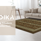 Ultra Soft Area Rug, Non Slip, Stain Resistant, Washable Area Rugs for Living Room, Bedroom, Chic Contemporary Leopard Motif(Brown)