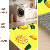 Ultra Soft Area Rug, Non Slip, Stain Resistant, Washable Area Rugs for Living Room, Bedroom, Artistic Citrus Burst Design(Yellow)