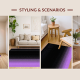 Ultra Soft Area Rug, Non Slip, Stain Resistant, Washable Area Rugs for Living Room, Bedroom, Contemporary Black Purple Fusion(Purple)