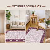 Ultra Soft Area Rug, Non Slip, Stain Resistant, Washable Area Rugs for Living Room, Bedroom, Luxe Monochrome Abstract Style(Purple)
