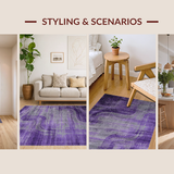Ultra Soft Area Rug, Non Slip, Stain Resistant, Washable Area Rugs for Living Room, Bedroom, Whimsical Artistic Ombre Design(Purple)