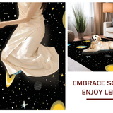 Ultra Soft Area Rug, Non Slip, Stain Resistant, Washable Area Rugs for Living Room, Bedroom, Nebula Bright Cosmic Imagery(Yellow)