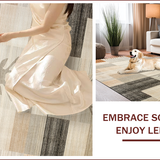 Ultra Soft Area Rug, Non Slip, Stain Resistant, Washable Area Rugs for Living Room, Bedroom, Chic Minimalist Earthy Tones Vibe(Beige)