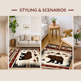 Ultra Soft Area Rug, Non Slip, Stain Resistant, Washable Area Rugs for Living Room, Bedroom, Vibrant Southwest Wildlife Aesthetic(Brown)