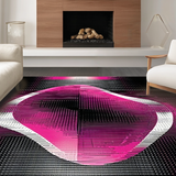 Ultra Soft Area Rug, Non Slip, Stain Resistant, Washable Area Rugs for Living Room, Bedroom, Elegant Monochrome Wave Pattern(Pink)