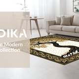 Ultra Soft Area Rug, Non Slip, Stain Resistant, Washable Area Rugs for Living Room, Bedroom, Rustic Tree Motif Elegance(Gold)