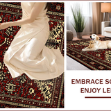 Ultra Soft Area Rug, Non Slip, Stain Resistant, Washable Area Rugs for Living Room, Bedroom, Forest Lodge Pet-Friendly Entryway Rug Elk Design(Red)