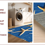 Ultra Soft Area Rug, Non Slip, Stain Resistant, Washable Area Rugs for Living Room, Bedroom, Coastal Starfish Navy Living Room Rug(Blue)