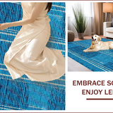 Ultra Soft Area Rug, Non Slip, Stain Resistant, Washable Area Rugs for Living Room, Bedroom, Hand Tufted Oushak Wool(Blue)