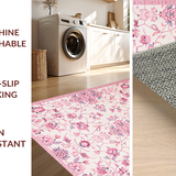Ultra Soft Area Rug, Non Slip, Stain Resistant, Washable Area Rugs for Living Room, Bedroom, Vibrant Rounded Fuzzy Decor Essence(Pink)