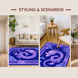 Ultra Soft Area Rug, Non Slip, Stain Resistant, Washable Area Rugs for Living Room, Bedroom, Luxurious Colorful Creature Pattern(Blue)