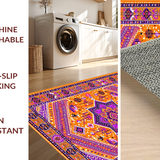 Ultra Soft Area Rug, Non Slip, Stain Resistant, Washable Area Rugs for Living Room, Bedroom, Exotic Tiled Color Splash(Orange)