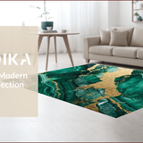Ultra Soft Area Rug, Non Slip, Stain Resistant, Washable Area Rugs for Living Room, Bedroom, Marble Swirl Emerald Green Living Room Plush Carpet(Green)