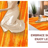 Ultra Soft Area Rug, Non Slip, Stain Resistant, Washable Area Rugs for Living Room, Bedroom, Chic Modern Artistic Textured Design(Orange)