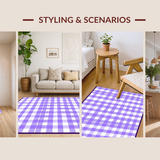Ultra Soft Area Rug, Non Slip, Stain Resistant, Washable Area Rugs for Living Room, Bedroom, Lively Abstract Lattice Color Fusion(Purple)