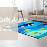 Charming Round Marine Life Motif(Blue)