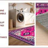 Ultra Soft Area Rug, Non Slip, Stain Resistant, Washable Area Rugs for Living Room, Bedroom, Funky Western Charm Rug(Pink)