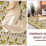 Ultra Soft Area Rug, Non Slip, Stain Resistant, Washable Area Rugs for Living Room, Bedroom, Transitional Earthy Floral Motif(White)