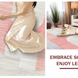 Ultra Soft Area Rug, Non Slip, Stain Resistant, Washable Area Rugs for Living Room, Bedroom, Contemporary Bow Loop Rug With Bold Uno Reverse Graphic And Sleek Curved Lines(Pink)