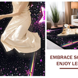 Ultra Soft Area Rug, Non Slip, Stain Resistant, Washable Area Rugs for Living Room, Bedroom, Fun Glittery Nebula Inspired Look(Black)