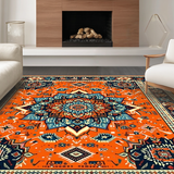 Ultra Soft Area Rug, Non Slip, Stain Resistant, Washable Area Rugs for Living Room, Bedroom, Playful Striped Citrus Theme(Orange)