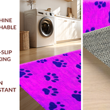Ultra Soft Area Rug, Non Slip, Stain Resistant, Washable Area Rugs for Living Room, Bedroom, Vibrant Claw Print Decorative Theme(Pink)