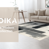 Ultra Soft Area Rug, Non Slip, Stain Resistant, Washable Area Rugs for Living Room, Bedroom, Artisan Stripe Rug with Asymmetric Linear Graphics and Abstract Touch(Gray)