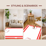 Ultra Soft Area Rug, Non Slip, Stain Resistant, Washable Area Rugs for Living Room, Bedroom, Vibrant Retro Athletic Pattern Design(White)