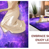 Ultra Soft Area Rug, Non Slip, Stain Resistant, Washable Area Rugs for Living Room, Bedroom, Brilliant Night Sky Tapestry Style(Purple)