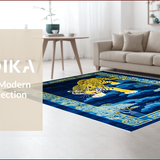 Ultra Soft Area Rug, Non Slip, Stain Resistant, Washable Area Rugs for Living Room, Bedroom, Cultural Woolen Entryway Doormat for Artistic Homes(Blue)
