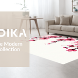 Ultra Soft Area Rug, Non Slip, Stain Resistant, Washable Area Rugs for Living Room, Bedroom, Contemporary Vibrant Blossom Arrangement(Pink)